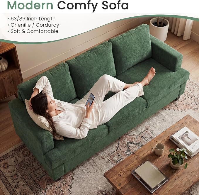 YOUDENOVA Sofa Couch, 3 Piece Set Comfy Sofa, 2 Loveseat & 3 Seater Sofa - Image 6