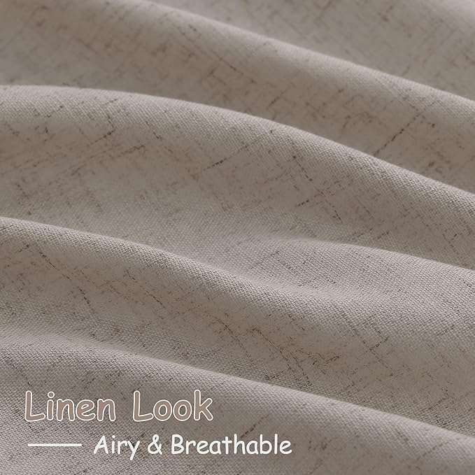 Nanspring Stone Beige Linen Curtains - Image 4