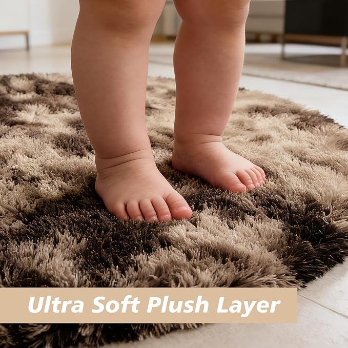 Fluffy Round Rug, Soft Area Rugs - Image 2