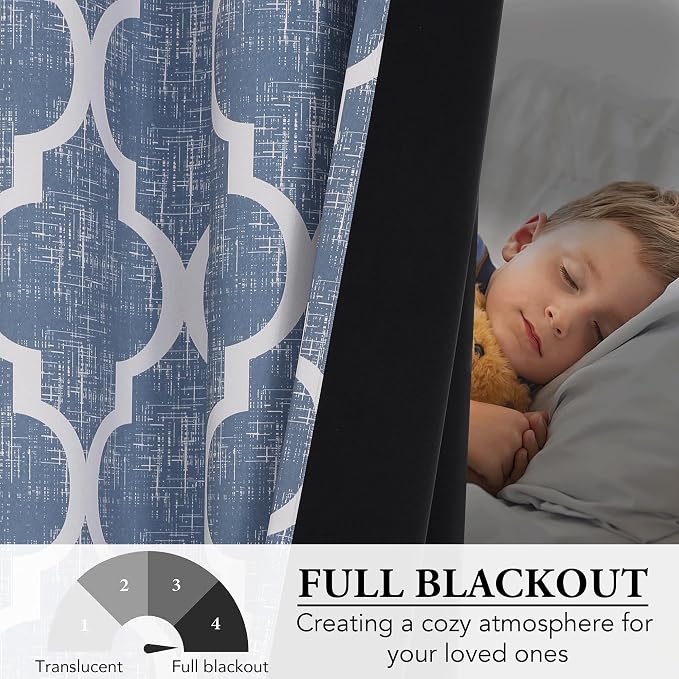 Beauoop 100% Blackout Curtains 108 Inches Long 2 Panels - Image 5
