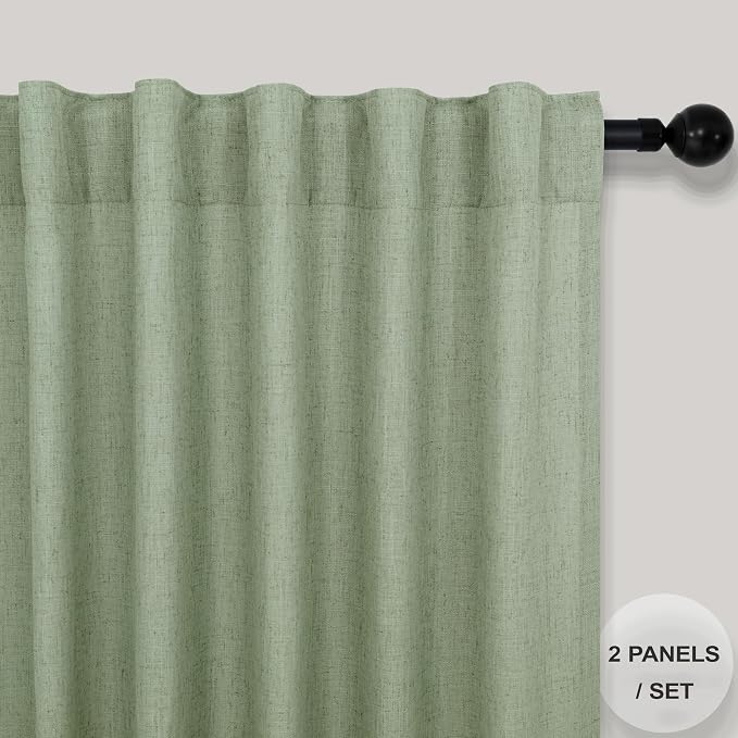 Sage Green Curtains 38 Inch Wide - Image 2