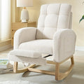 NIOIIKIT Modern Nursery Rocking Chair, Teddy Upholstered Rocking Chair by NIOIIKITFURNITURE