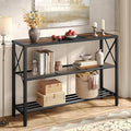 Hoctieon Industrial Console Table, 3 Tier Entryway Table, Hallway Table by Hoctieon