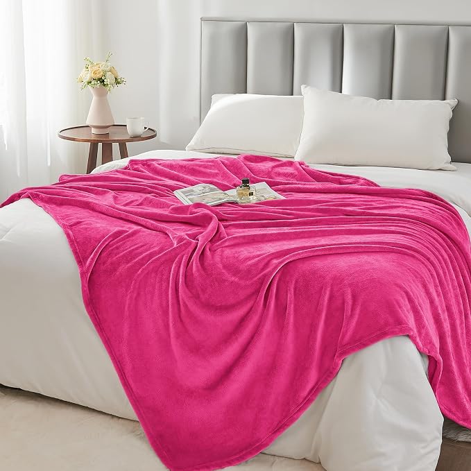BEDELITE Fleece Blanket Hot Pink Valentines Throw Blanket - Image 3