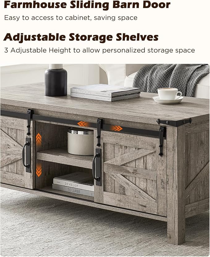 OKD 48" Farmhouse Lift Top Coffee Table - Image 6