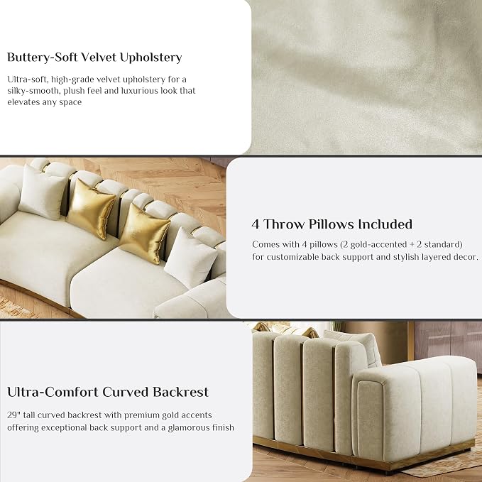 104" Oversized Chesterfield Loveseat Luxury Velvet Couch Vintage Tufted Sofa - Image 4
