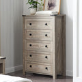 T4TREAM Farmhouse 5 Drawers Dresser Chests by T4TREAMFurniture