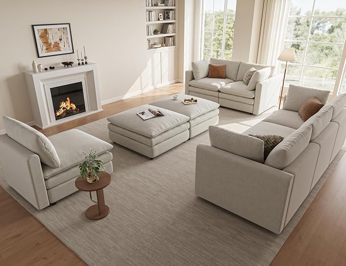 97" Modular Sectional Sofa, L Shaped Cloud Couches - Image 7