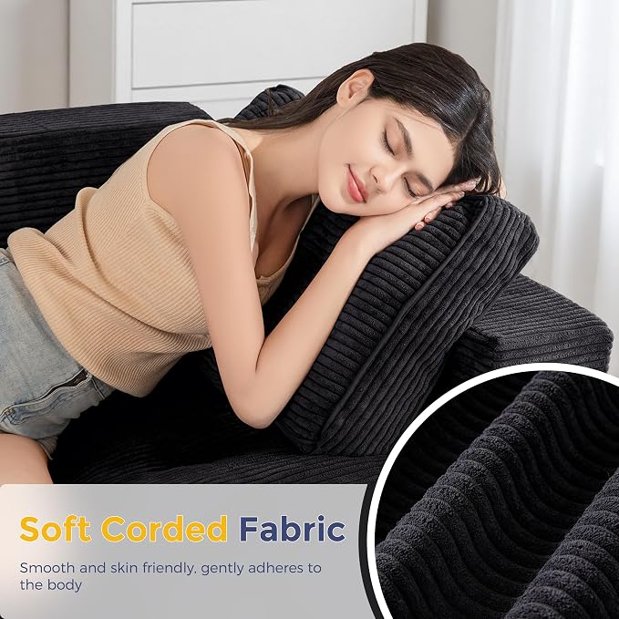 MAXYOYO Loveseat Sofa Couch, Upholstered Bean Bag Chair Cloud 2-Seat - Image 8
