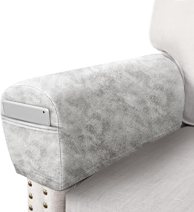 ANARACHON Leather Look Couch Arm Covers Set of 2 Armrest Covers by ANARACHON