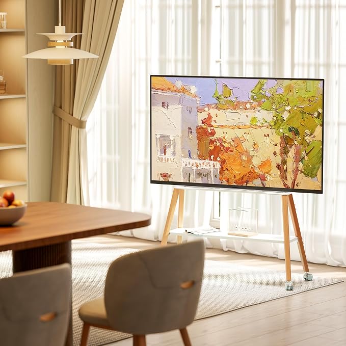 Rolling Easel TV Stand for 49–75 Inch TVs, Mobile TV Cart - Image 6