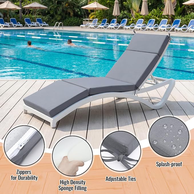 Patelai 2 Set Outdoor Chaise Lounge Cushions - Image 3