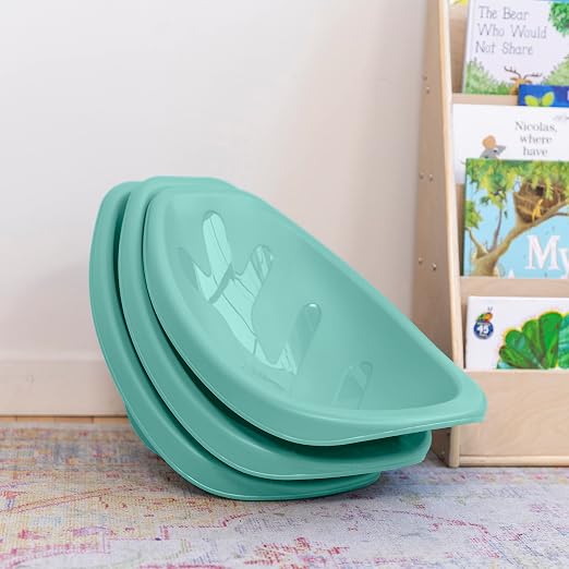 ECR4Kids Plastic Leaf Scoop Floor Rocker Seat, Classroom Furniture - Image 9