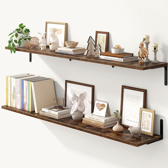 Fun Memories Deep Floating Shelves, 55W x 8D Floating Shelves Set of 2 by FunMemories
