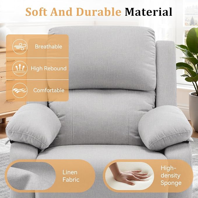 Korser Recliner Chair, 360 Swivel Rocker Chair - Image 7