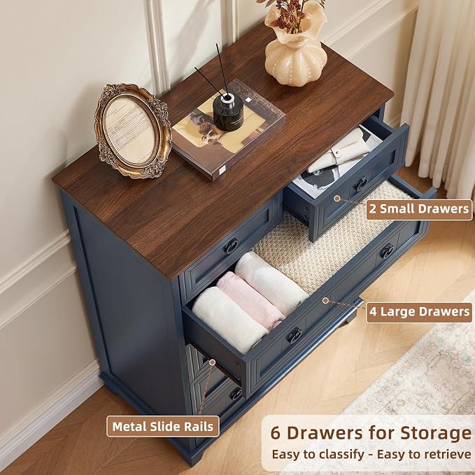 Joaxswe Farmhouse 6 Drawer Dresser - Image 4