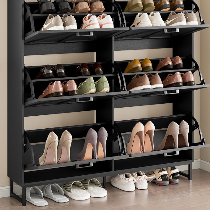 BORNOON Shoe Cabinet with 6 Flip Drawers Narrow Shoe Storage Cabinet Organizer - Image 6
