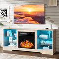 PRETZI Fireplace TV Stand with 18" Fireplace Up to 65" TVs, TV Media Console by PRETZI