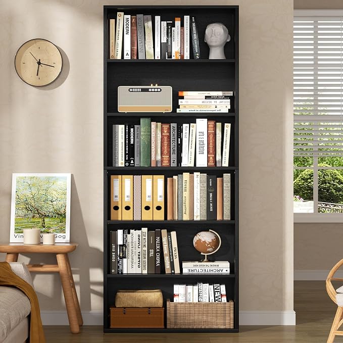 Shintenchi Bookshelf, 6-Tier Open Bookcase and Bookshelves, 6 Shelf Display - Image 2