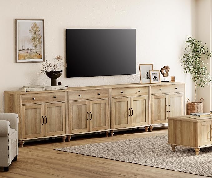 WAMPAT Farmhouse TV Stand for 85 inch TV by WAMPAT