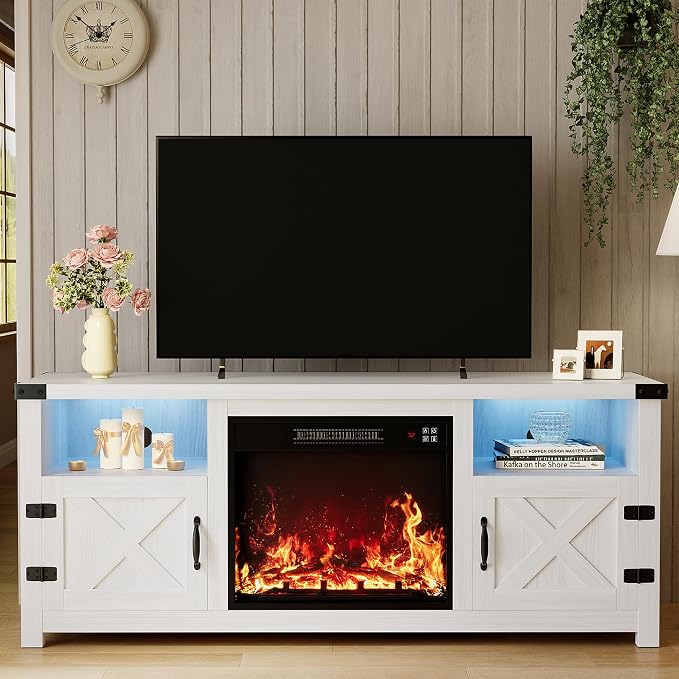 YESHOMY LED Fireplace TV Stand by SearchallYESHOMY