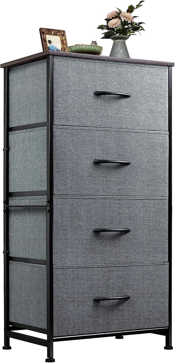 WLIVE Dresser with 4 Drawers, Storage Tower, Organizer Unit, Fabric Dresser by WLIVE