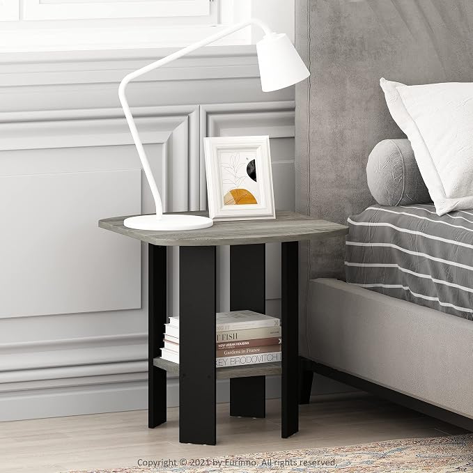Furinno SIMPLE DESIGN Side Table, 2-Tier Modern End Table - Image 2