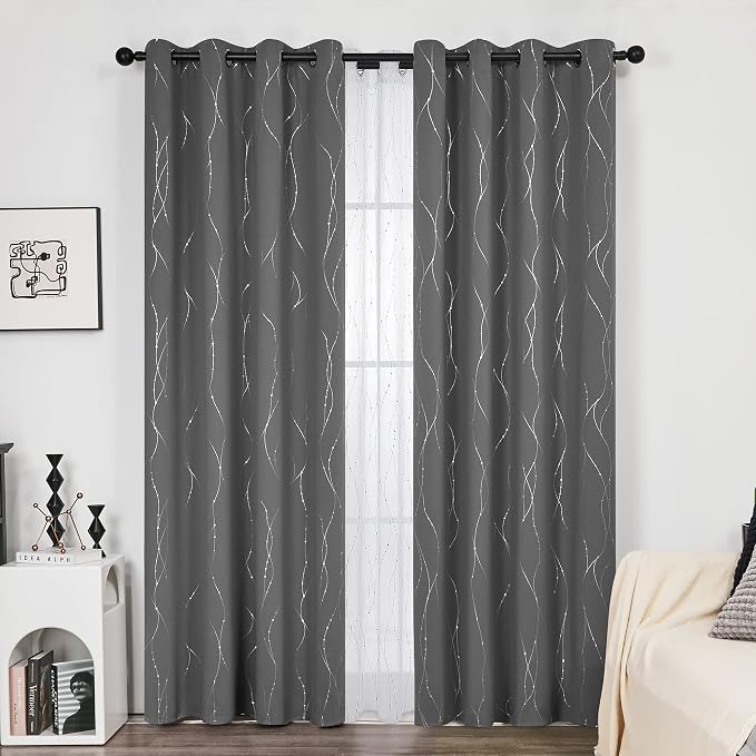 Deconovo Blackout Curtain for Bedroom, 52 x 95 Inch, Thermal Insulated - Image 2