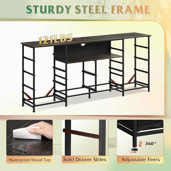 WLIVE 12 Drawer Dresser for Bedroom, 75 inch TV - Image 9