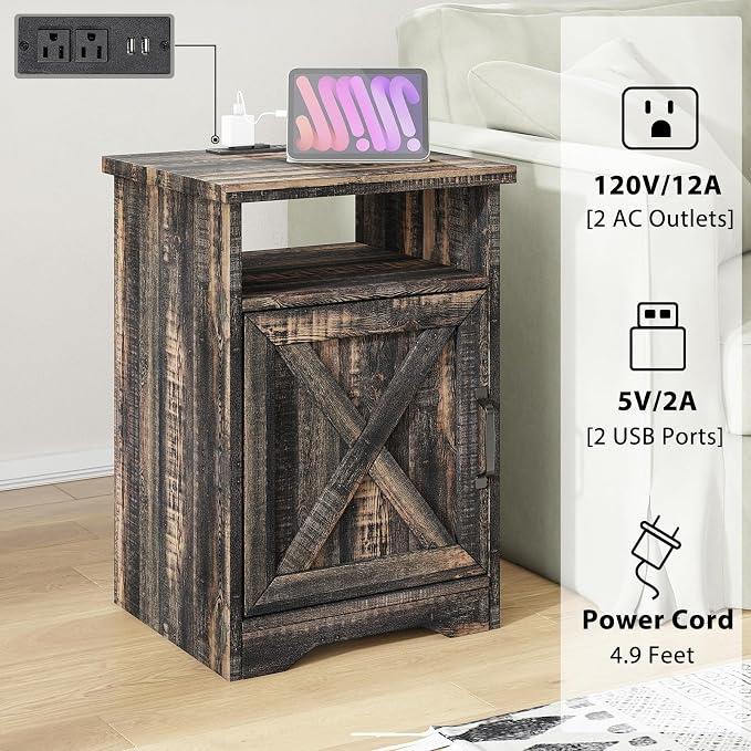 AMERLIFE 4-Piece Farmhouse Table Set Includes Sliding Barn Door TV Stand - Image 4