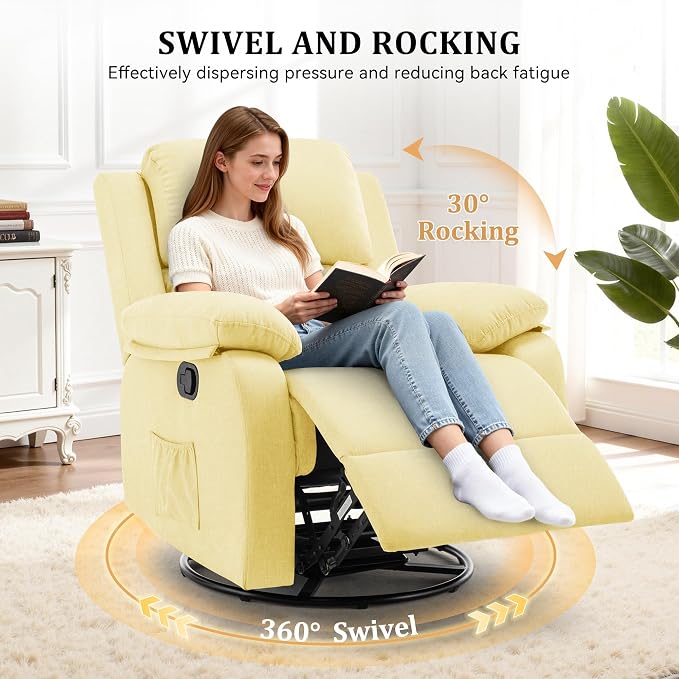 Korser Recliner Chair, 360 Swivel Rocker Chair - Image 3
