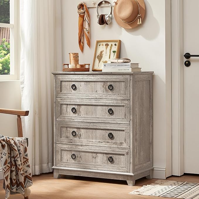 Joaxswe Farmhouse 4 Drawer Dresser - Image 4