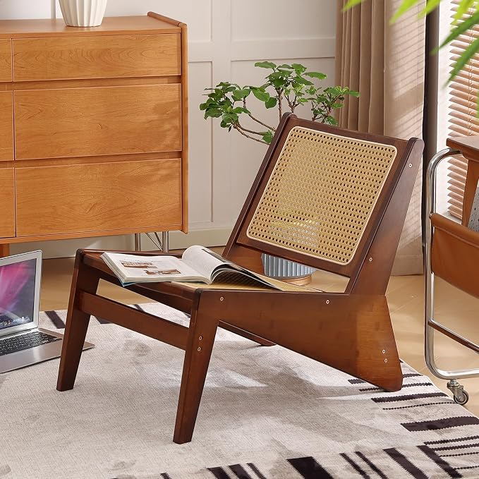 Welnow Mid Century Rattan Accent Chair, Bamboo Wood Lounge Chair by LifeGetsBetterWithWelnow