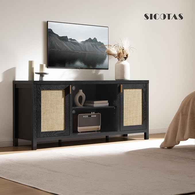 SICOTAS Rattan TV Stand for Living Room - Image 8