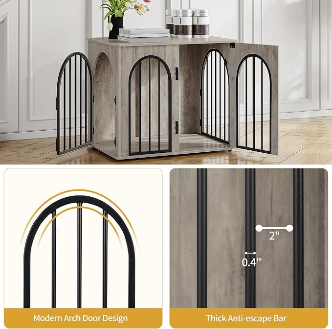 Hzuaneri 26.8'' Wooden Dog Crate Furniture, Indoor Dog Kennel Dogs Cage - Image 8
