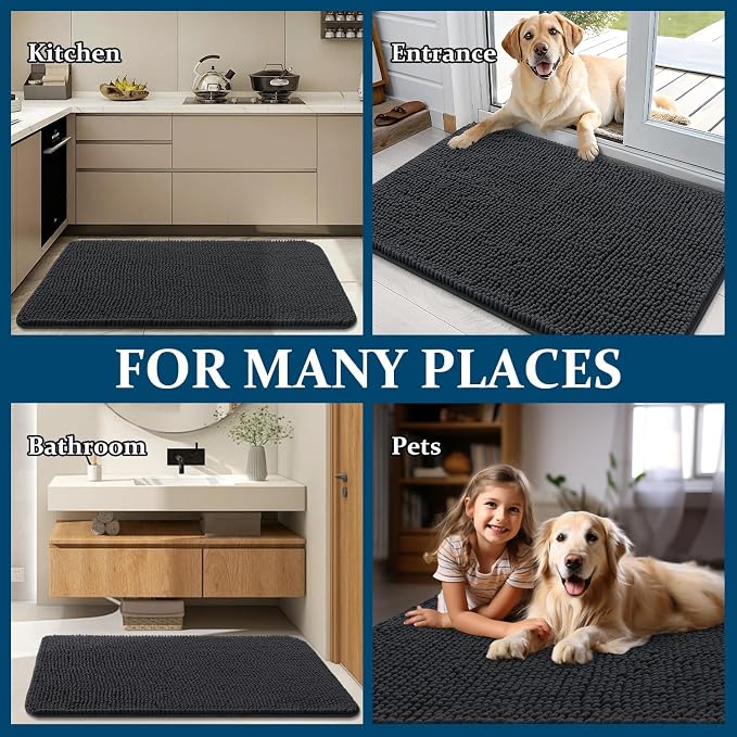 OLANLY Dog Door Mat for Muddy Paws 36x24, Absorbs Moisture and Dirt, Absorbent - Image 8