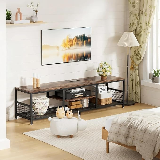 VECELO TV Stand with Power Outlets - Image 3