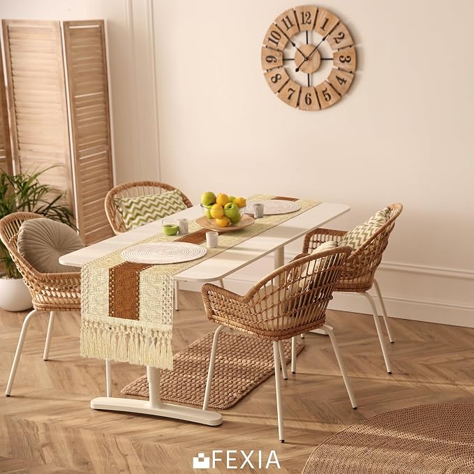 FEXIA Boho Table Runner 36 Inches Long Macrame Summer Decor Coffee Table Cover - Image 7