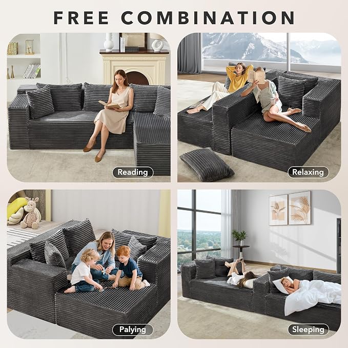 106” Modular Sectional Sofa, Cloud Sectional Couch - Image 7