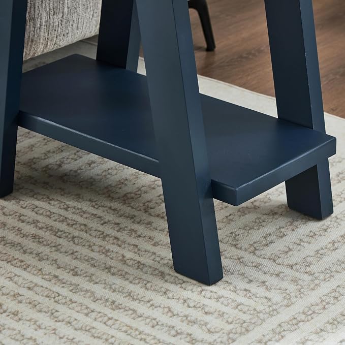 Roundhill Furniture Athens Contemporary Wood Shelf Side Table in Navy Blue - Image 6