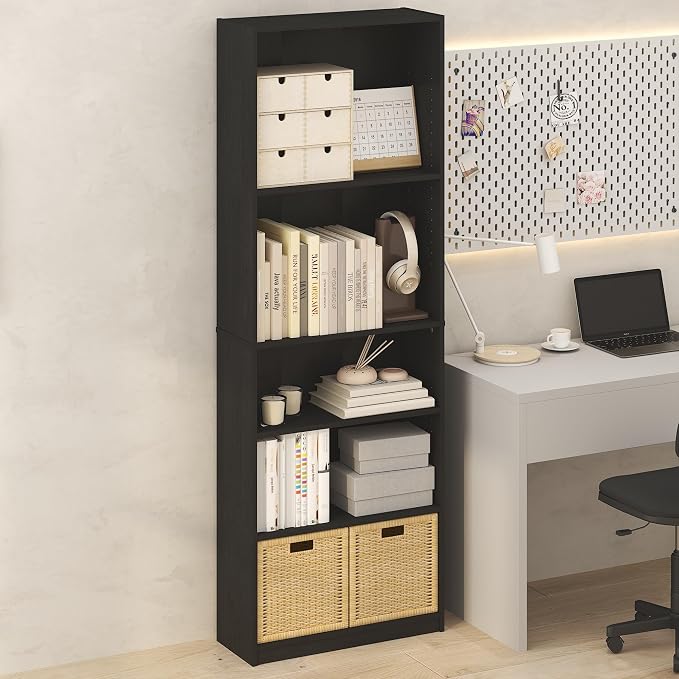 Furinno Jaya Simply Book Shelf, 5-Tier Bookshelf, Bookcase - Image 2