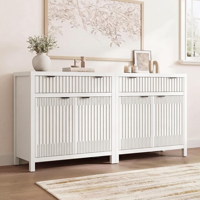 Fatmok 34" Fluted Buffet Sideboard - Image 6