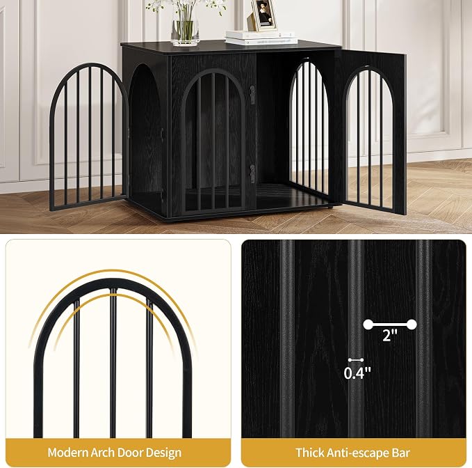 Hzuaneri 26.8'' Wooden Dog Crate Furniture, Indoor Dog Kennel Dogs Cage - Image 7