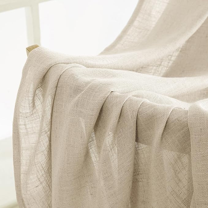 MIULEE Linen Curtains 72 Inch Length 2 Panels - Image 6