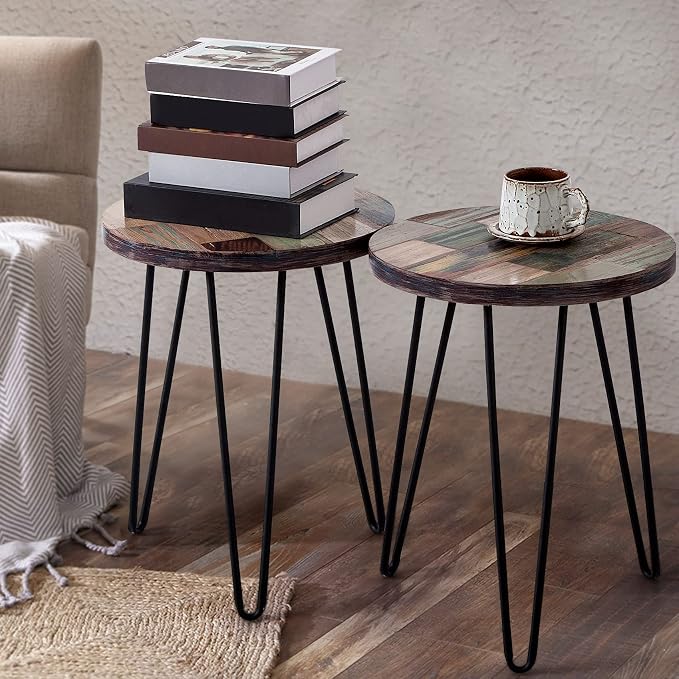 Greenage Reclaimed Wood End Table Bedroom - Image 2