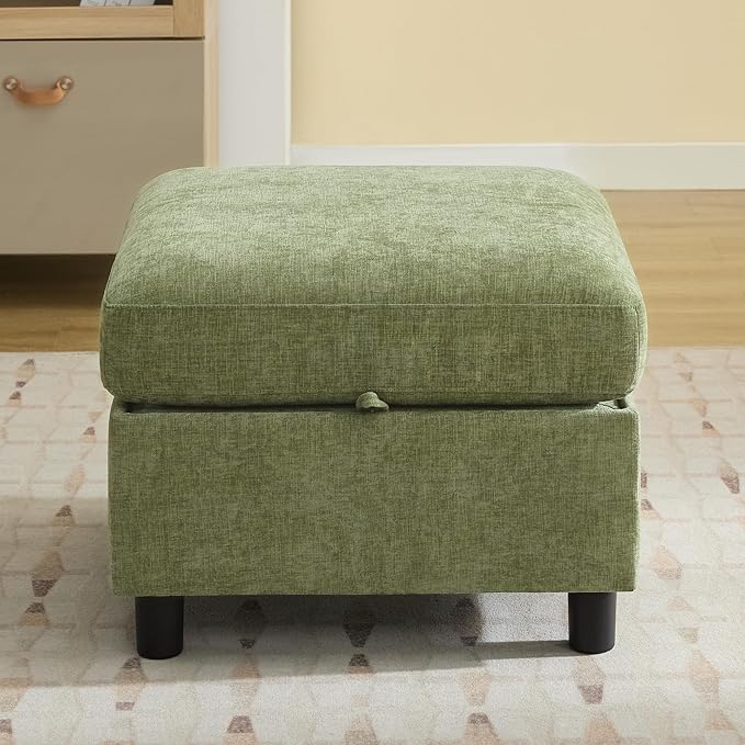 WUTUTUEE 25" Square Storage Ottoman by WUTUTUEE