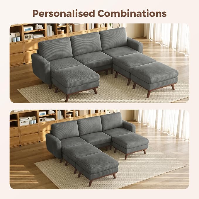 Vesgantti 97" Modular Sectional Sofa Drak Gray, Sectional Couch - Image 5