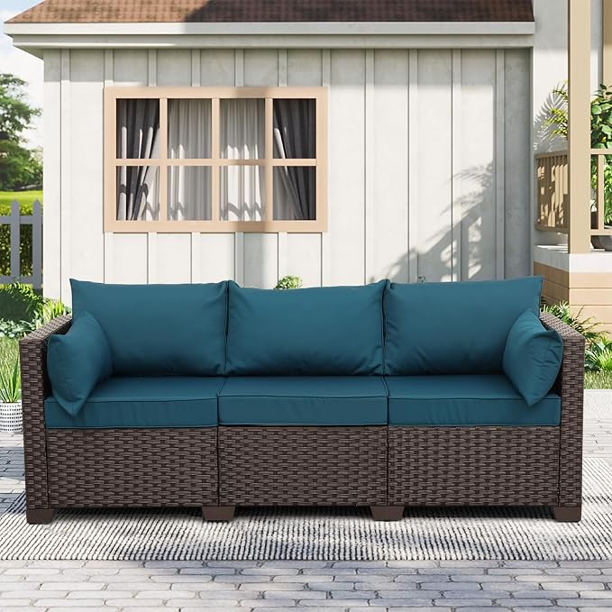 Rattan Star Outdoor Couch 3 Seater Sofa Outdoor Furniture Deep Seat High by RattanStar