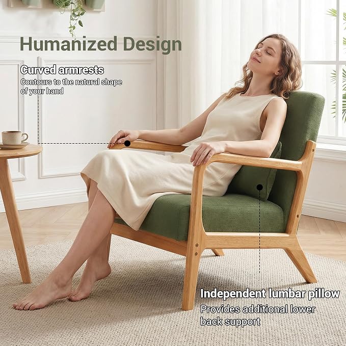 Mid Century Accent Chair, Comfy Arm Chair - Image 4