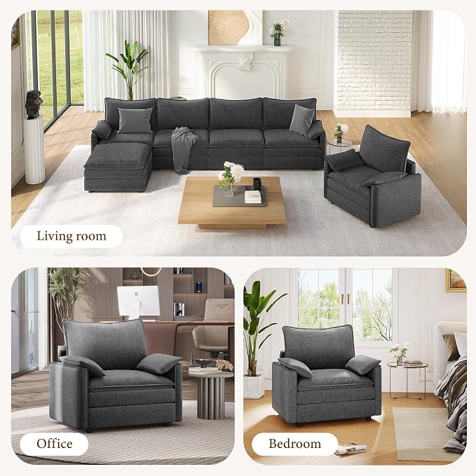 Vesgantti 40" Single Seat Sofa, Comfy Cloud Couch Deep Seat Upholstered Couch - Image 7